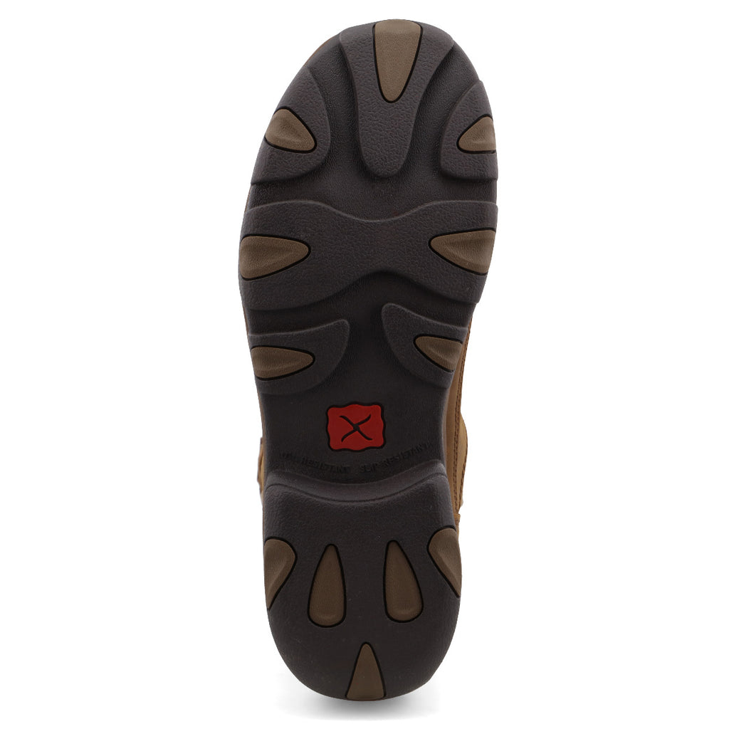 Twisted X MHKB002 Men's Distressed Saddle Pull on Hiker Boots, Full-grain leather shaft, Moc Toe