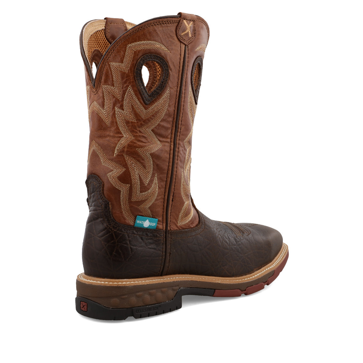 Twisted X MXBAW02 Men's Waterproof Western Work Boots - Alloy Toe, Tan Full-Grain Leather