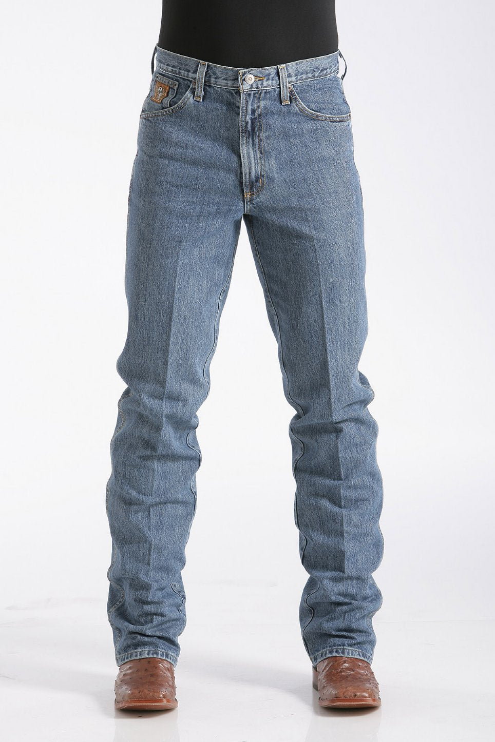 Cinch MB90532001 Men's Bronze Label Slim Fit Jeans  Medium Stonewash, Tapered Leg, Original Rise