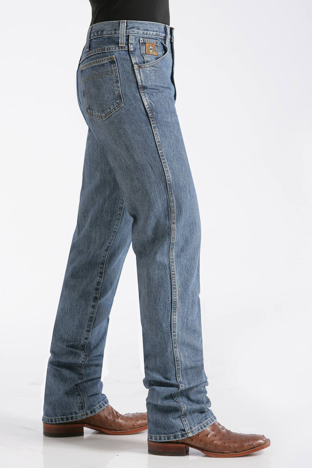 Cinch MB90532001 Men's Bronze Label Slim Fit Jeans  Medium Stonewash, Tapered Leg, Original Rise