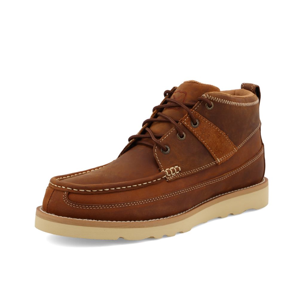 Twisted X MCA0007 Men's Oiled Saddle 4-Inch Wedge Sole Casual Boots  Full-Grain Leather