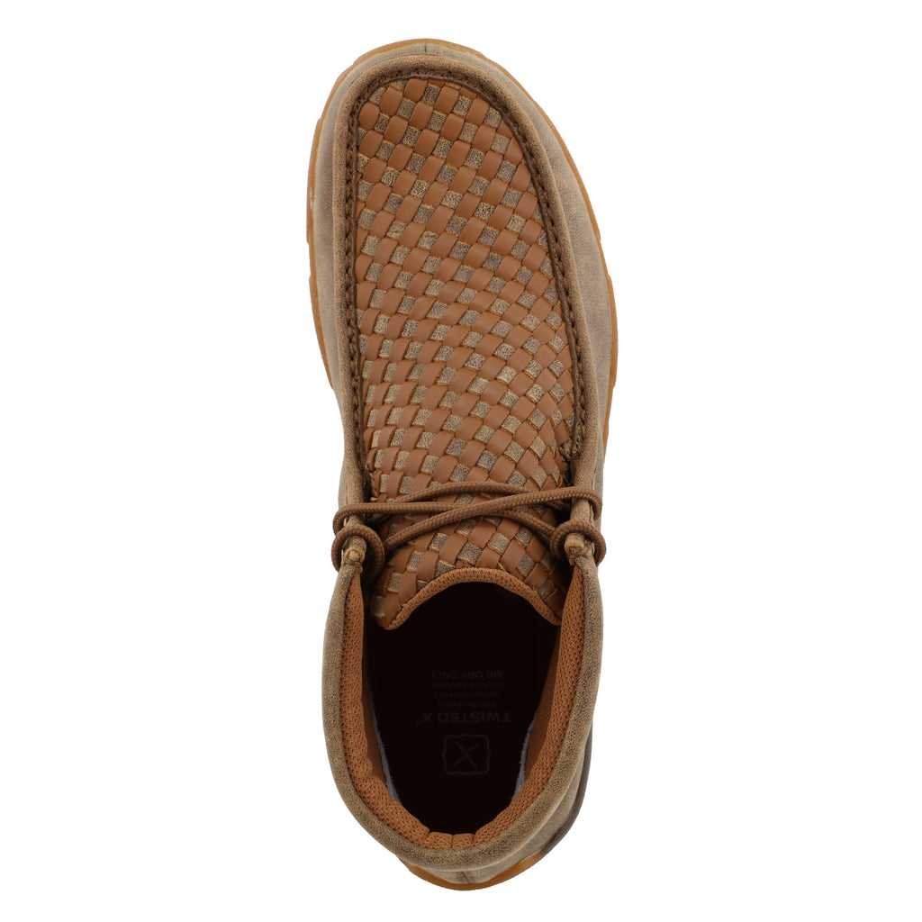 Twisted X MDM0033 Men's Basket Weave Chukka Driving Moc - Bomber & Tan, Full-Grain Leather, Moc Toe