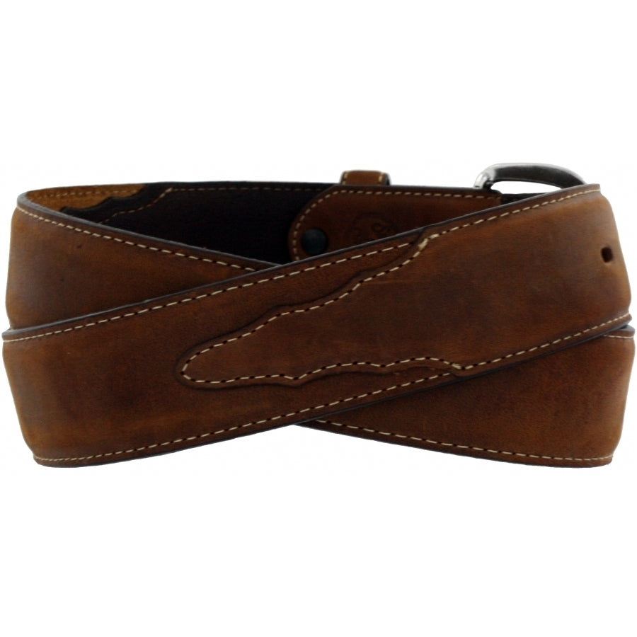 Leegin 53709 Men's Brown Western Leather Belt  1 3/8" Wide, Classic Cowboy Design