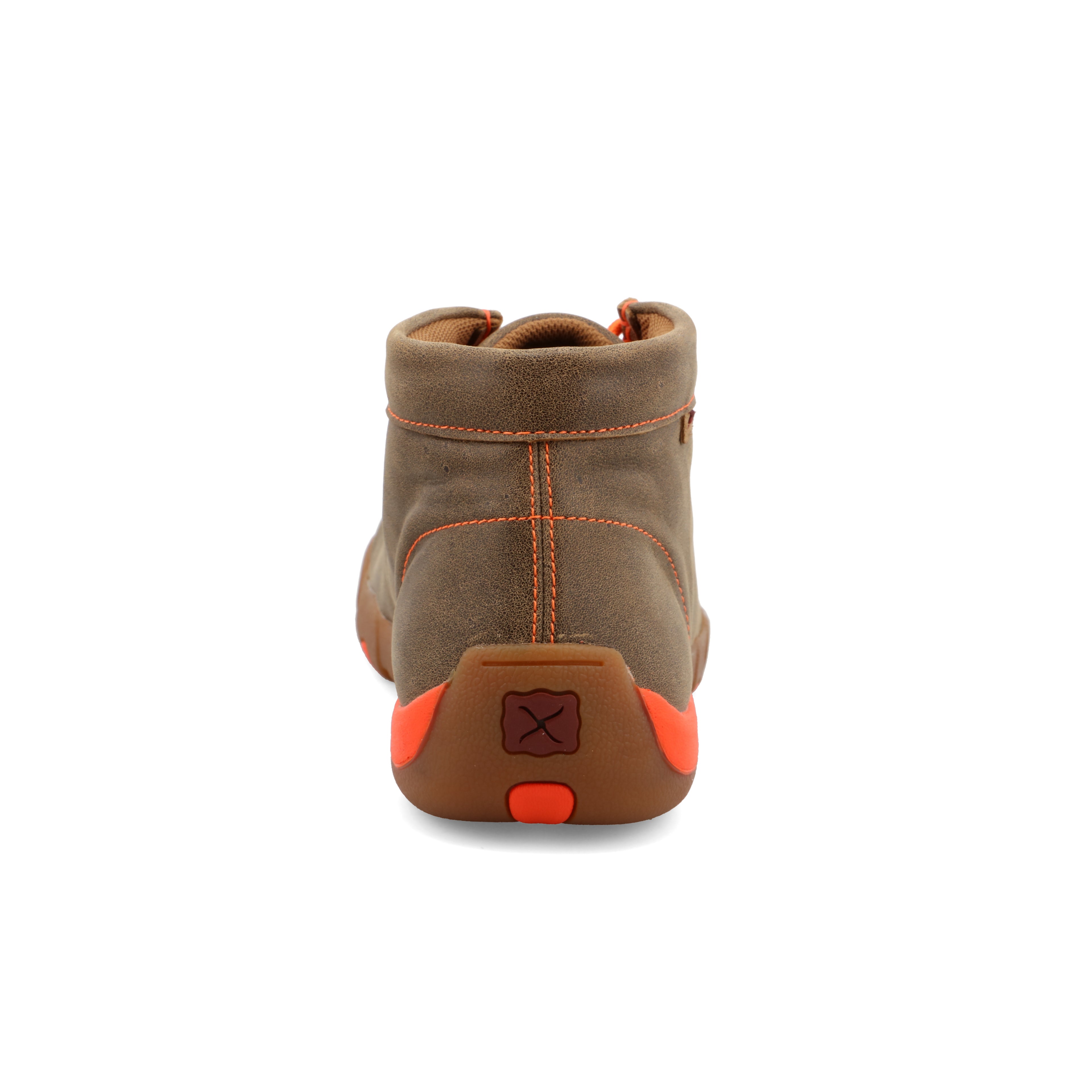Twisted X MDM0019 Men's Chukka Driving Moc  Bomber & Neon Orange, Full-Grain Leather, Lace Closure