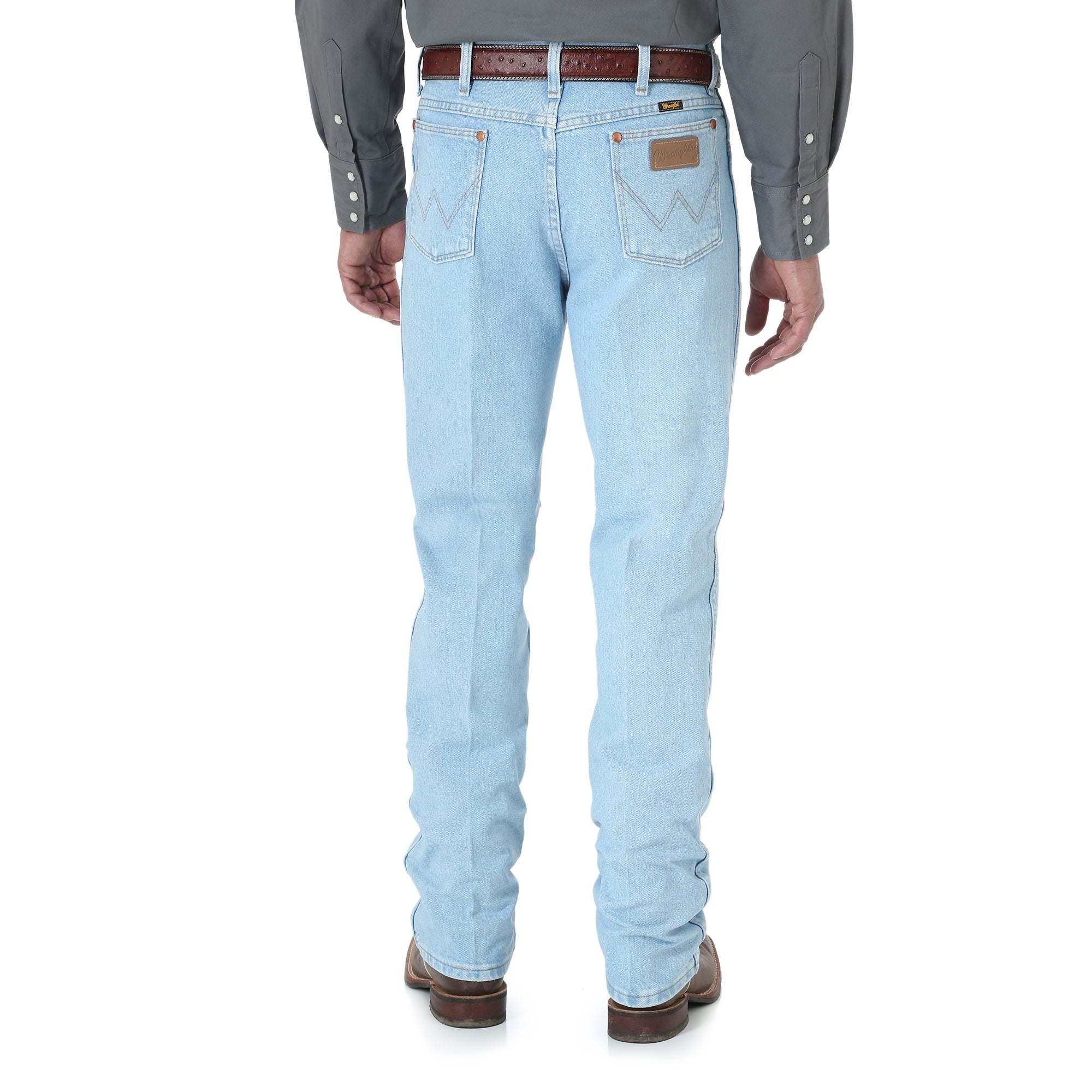 Wrangler 936GBH Men's Cowboy Cut Slim Fit Jeans  Bleach Wash, Cotton Heavyweight Denim, Boot Fit