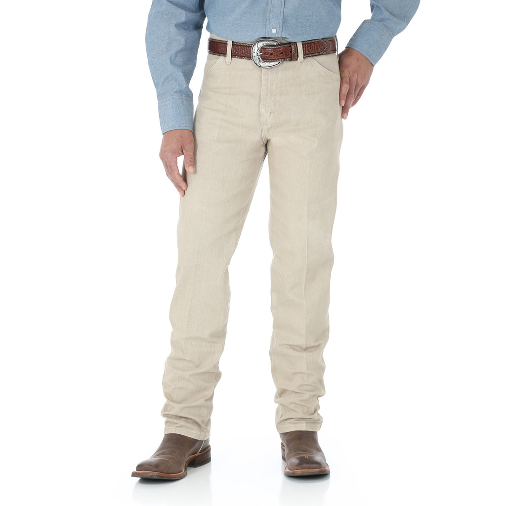 Wrangler 13MWZTN Men's Tan Cowboy Cut Jeans  Original Fit, Prewashed, Cotton Heavyweight Denim
