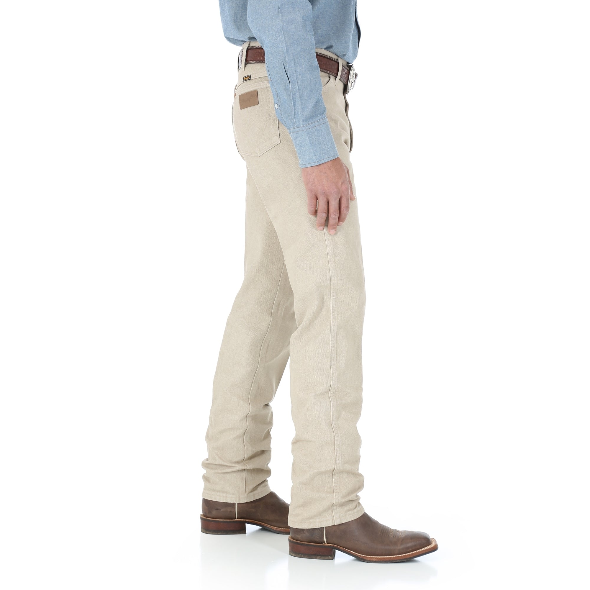 Wrangler 13MWZTN Men's Tan Cowboy Cut Jeans  Original Fit, Prewashed, Cotton Heavyweight Denim