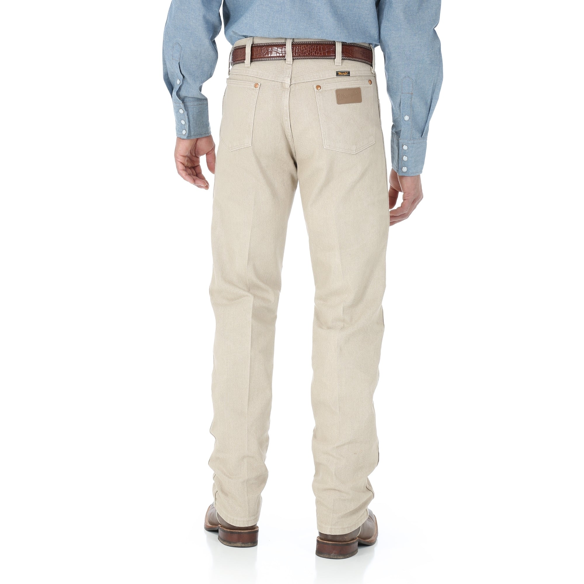 Wrangler 13MWZTN Men's Tan Cowboy Cut Jeans  Original Fit, Prewashed, Cotton Heavyweight Denim