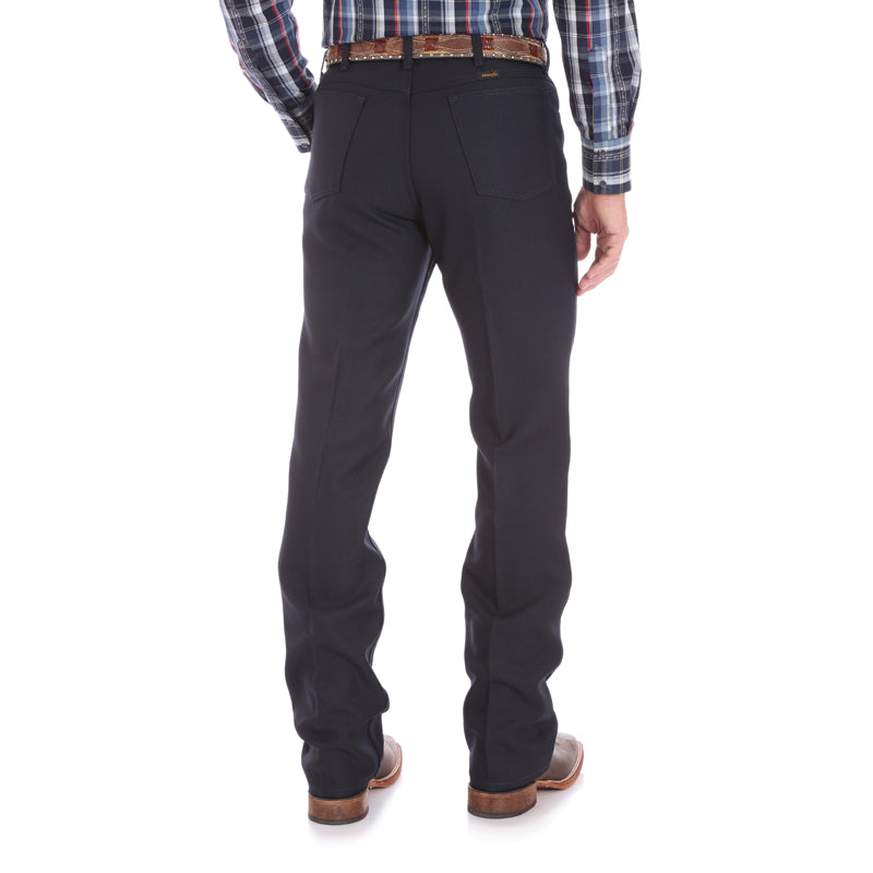 Wrangler 82NV Men's Navy Blue Wrancher Dress Jeans  Classic Fit, High Rise, Polyester Twill