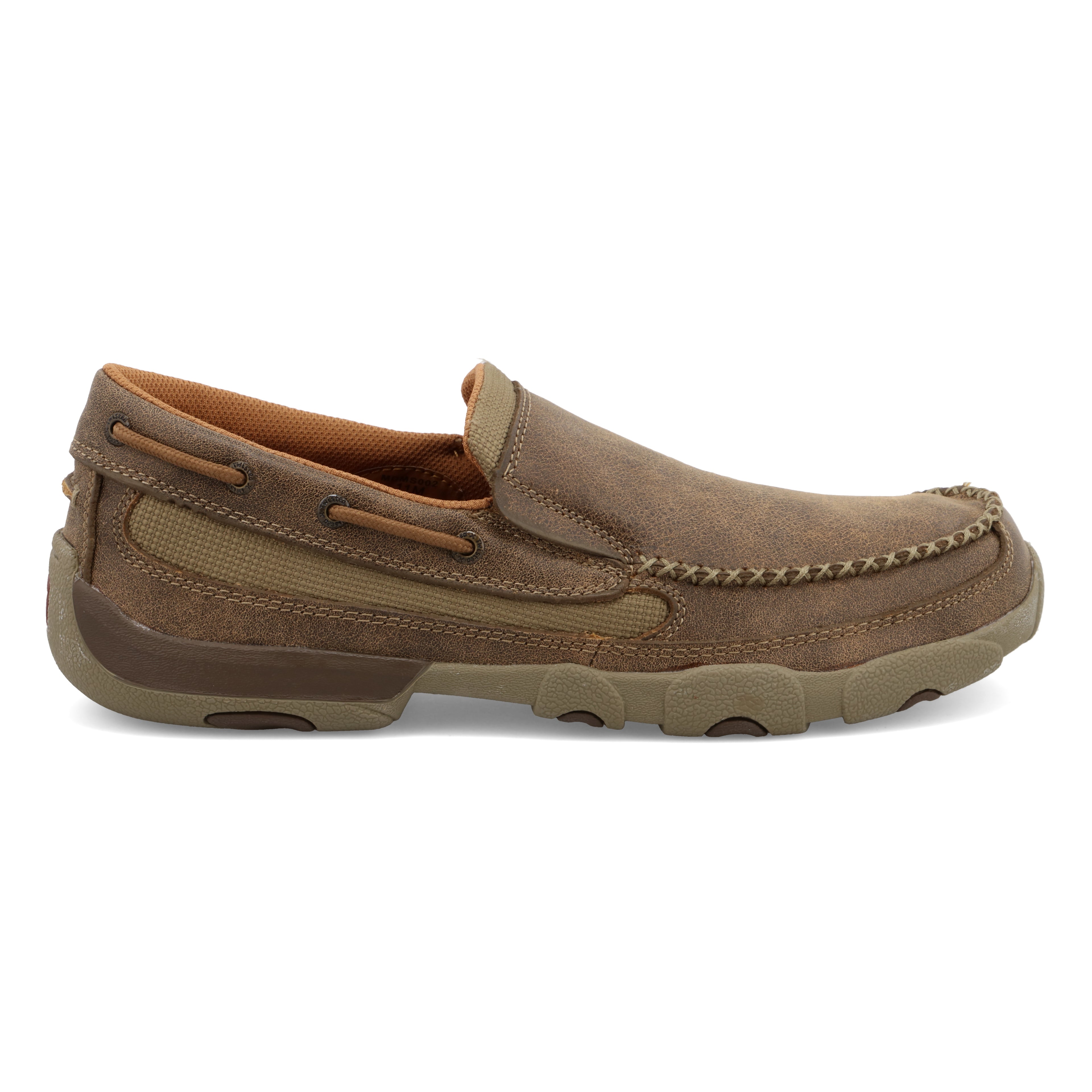 Twisted X MDMS002 Men's Slip-On Driving Moc  Bomber, Full-Grain Leather & Mesh Upper