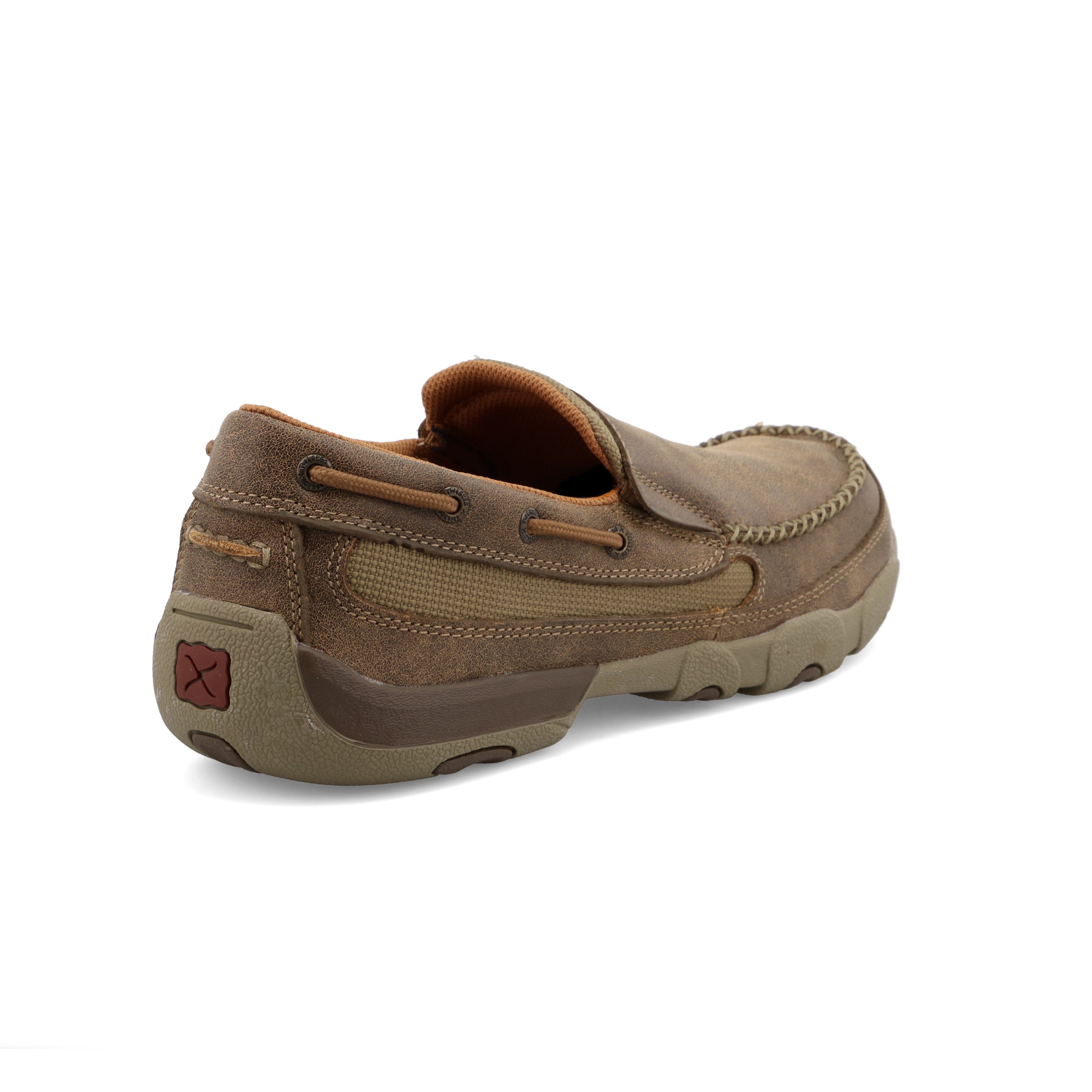 Twisted X MDMS002 Men's Slip-On Driving Moc  Bomber, Full-Grain Leather & Mesh Upper