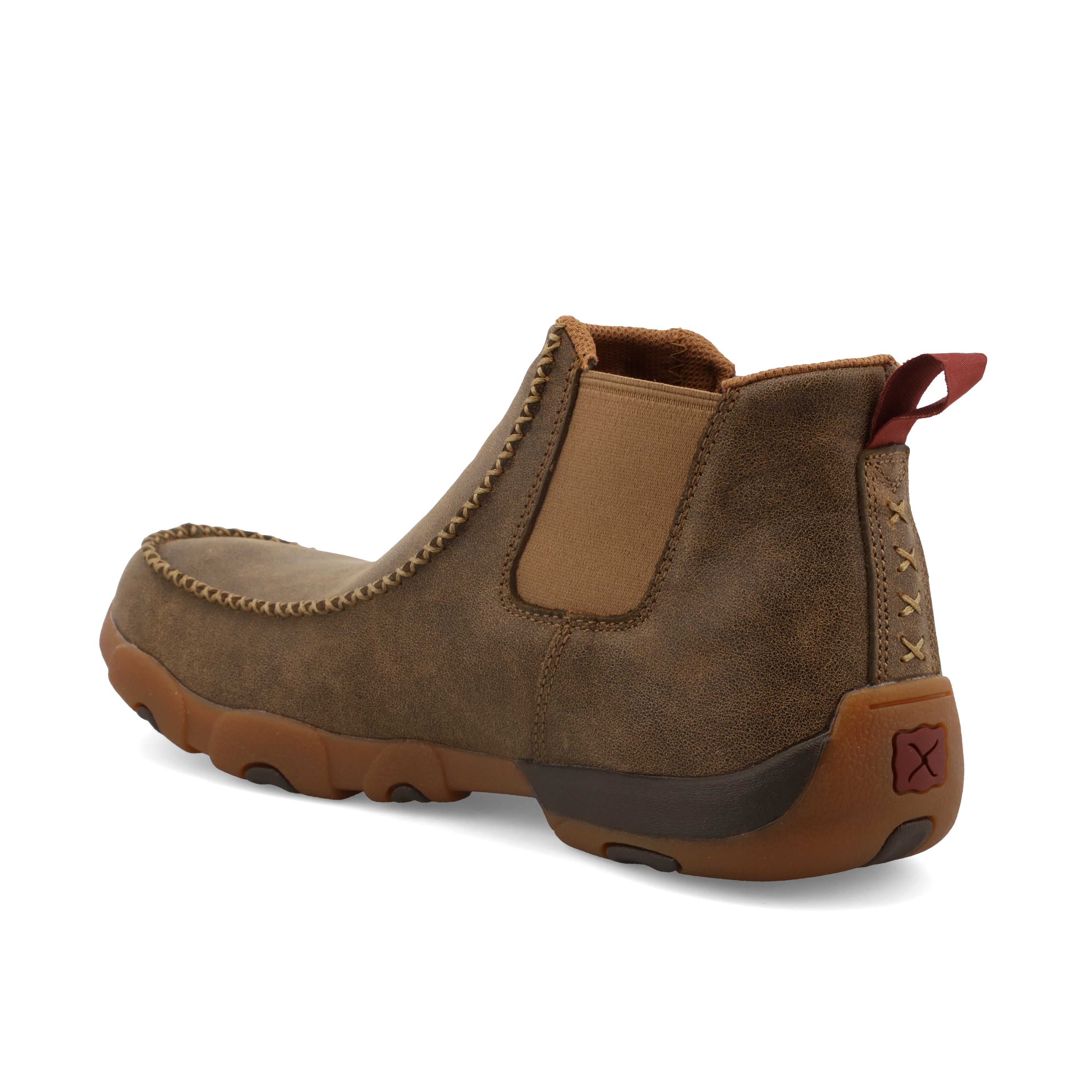 Twisted X MDMG002 Men's Chelsea Driving Moc  Bomber, Pull-On Style, Full-Grain Leather