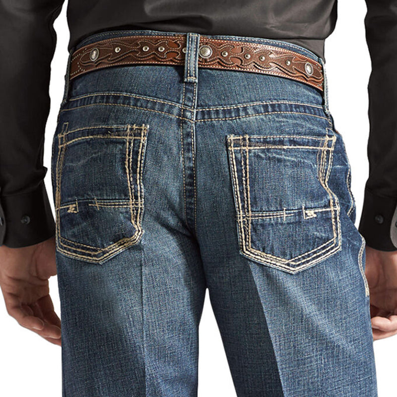 Ariat 10012136 Men's M4 Boundary Relaxed Fit Low Rise Boot Cut Jeans - Medium Wash Denim