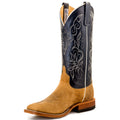 Anderson Bean S1107 Men's Distressed American Bison Cowboy Boots - 13" Navy Kidskin, Leather Sole