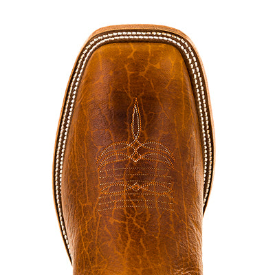 Anderson Bean S1106 Men's Tobacco Yeti Cowboy Boots, Brass Top, Wide Square Toe, Leather Sole