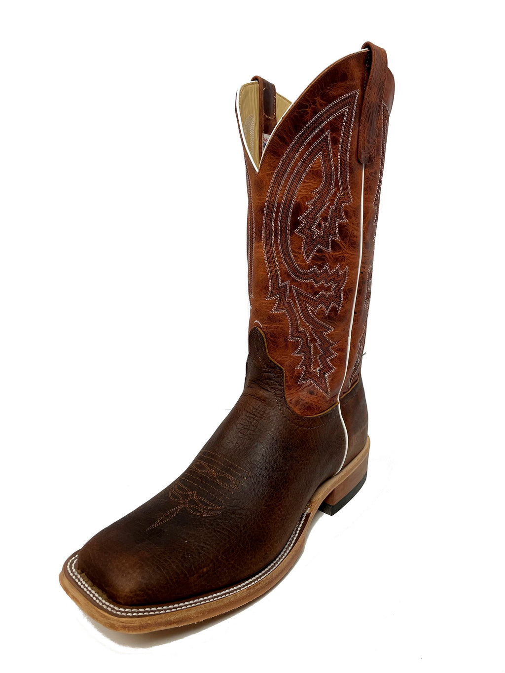 Anderson Bean S1105 Mens Mike Tyson Bison Cowboy Boots, Wide Square Toe, Leather Hybrid Sole