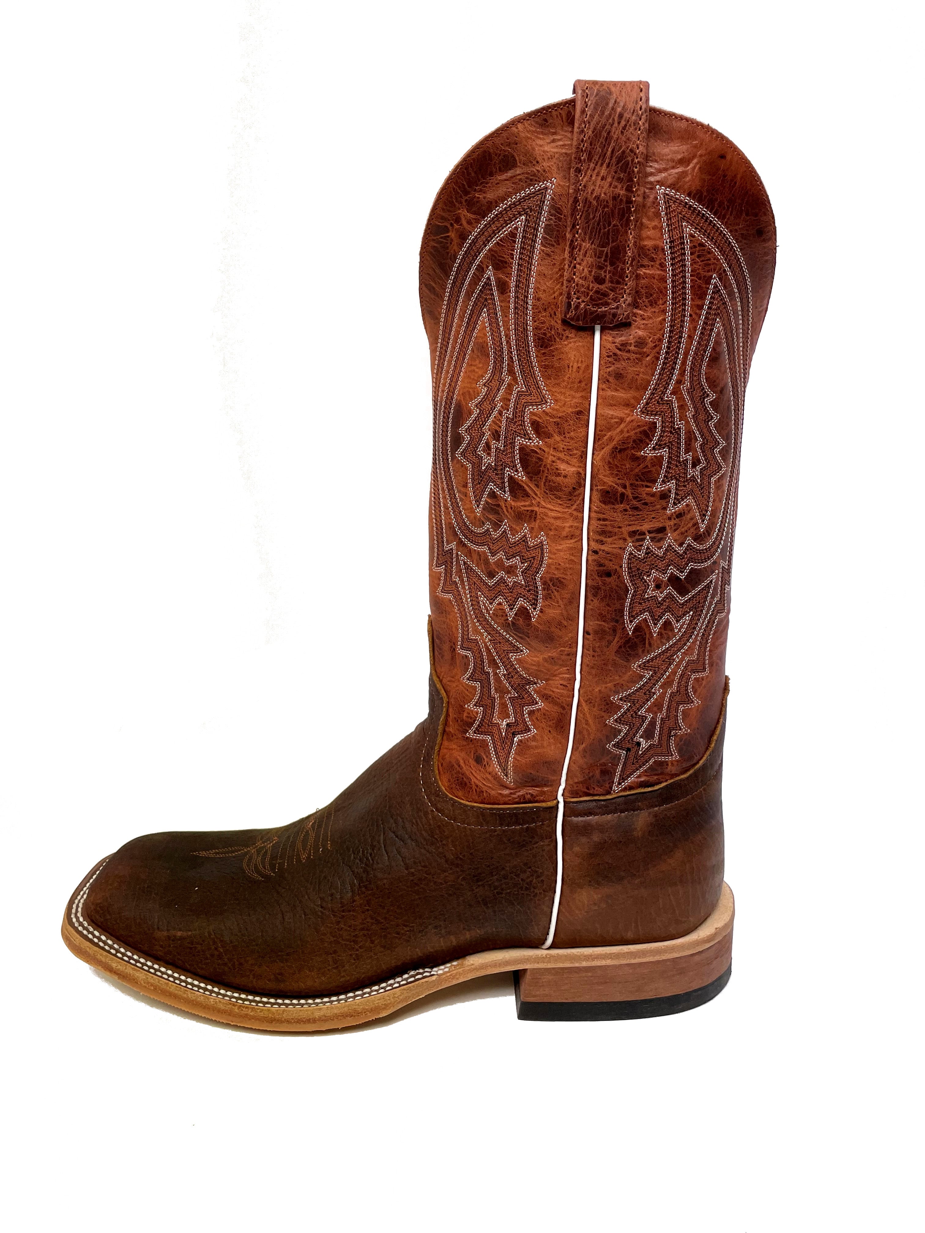 Anderson Bean S1105 Mens Mike Tyson Bison Cowboy Boots, Wide Square Toe, Leather Hybrid Sole