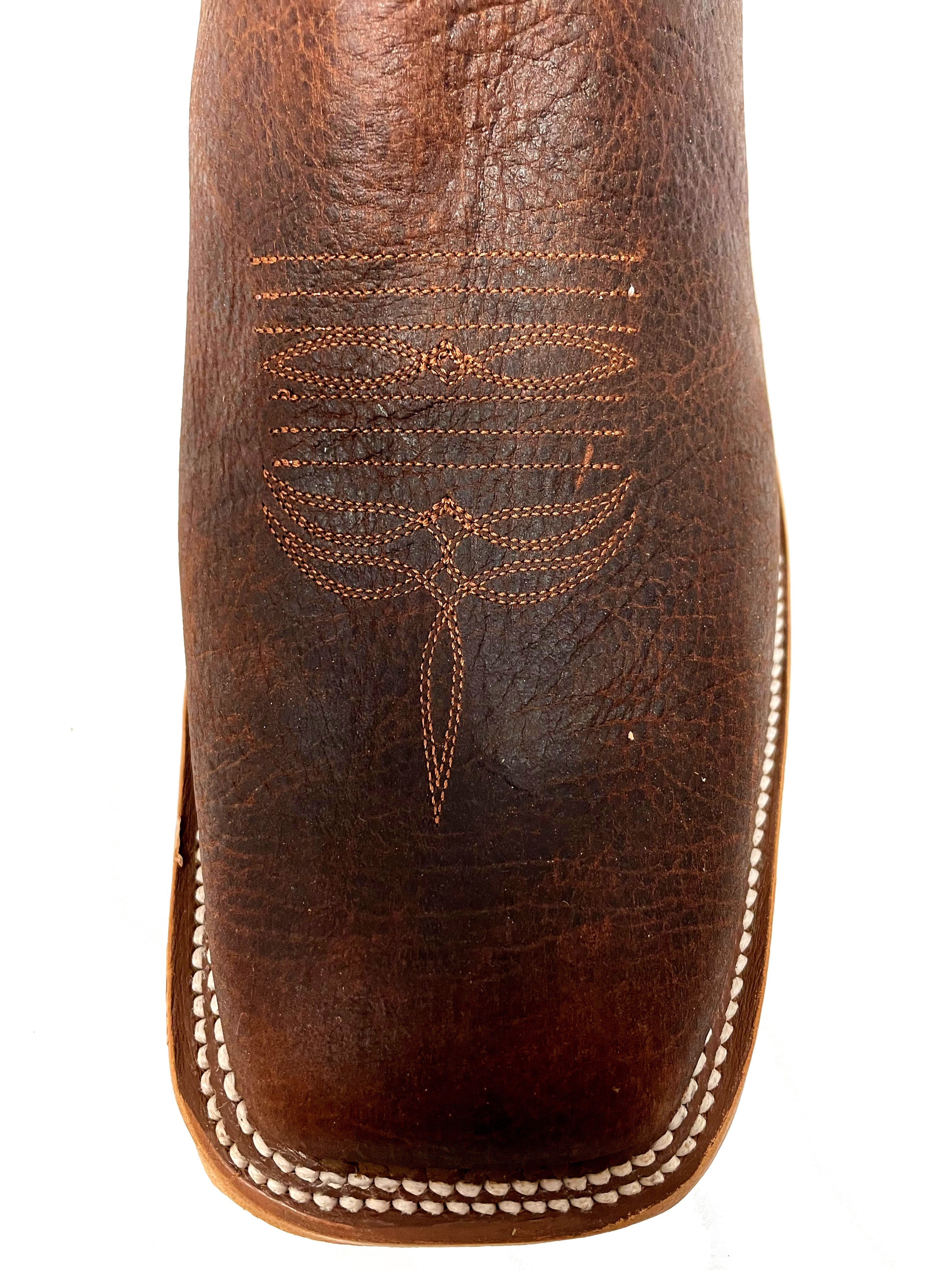 Anderson Bean S1105 Mens Mike Tyson Bison Cowboy Boots, Wide Square Toe, Leather Hybrid Sole