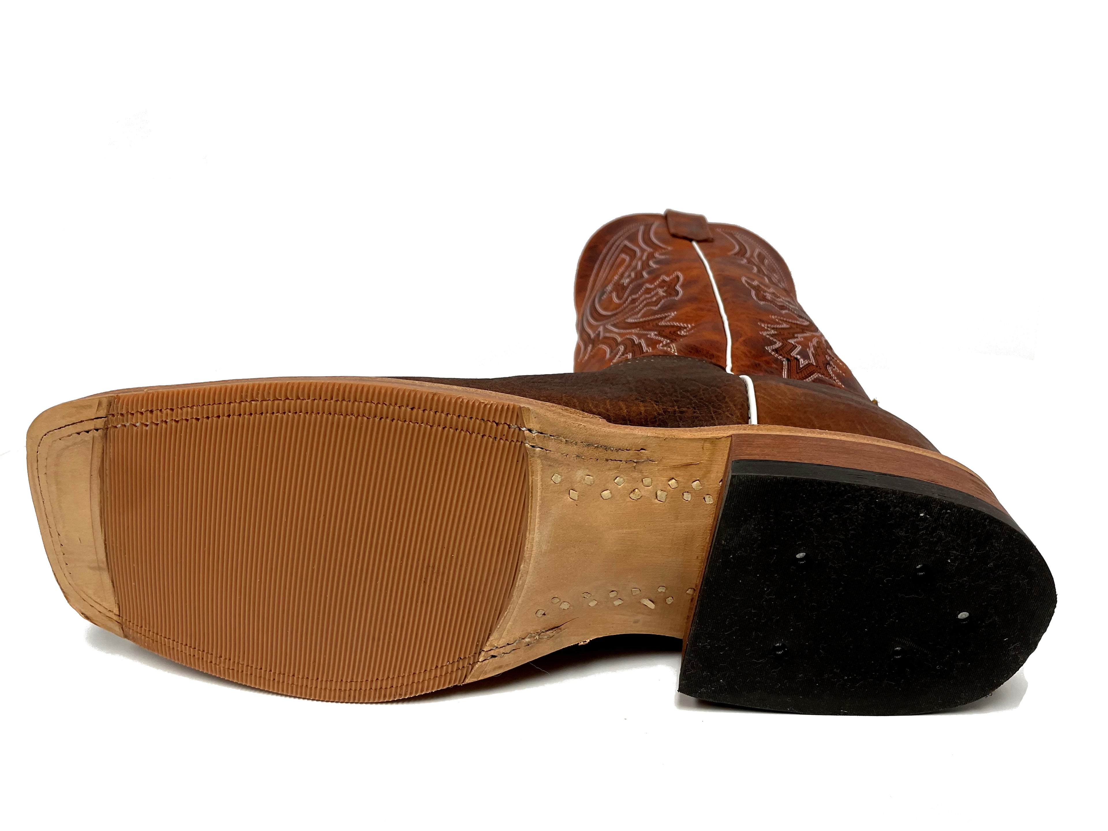 Anderson Bean S1105 Mens Mike Tyson Bison Cowboy Boots, Wide Square Toe, Leather Hybrid Sole