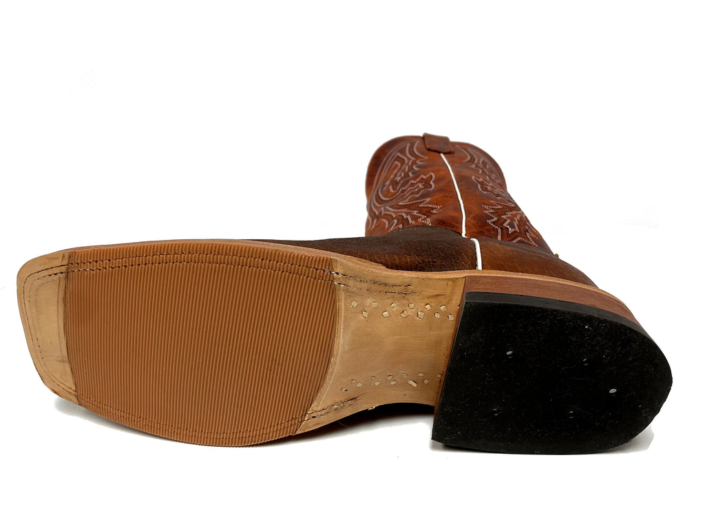 Anderson Bean S1105 Mens Mike Tyson Bison Cowboy Boots, Wide Square Toe, Leather Hybrid Sole