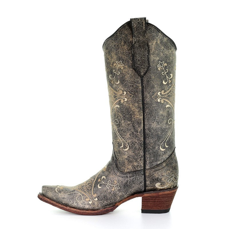 Corral Boots Circle G L5048 Andrea Women's Brown Vintage Embroidered Snip Toe Cowboy Boots