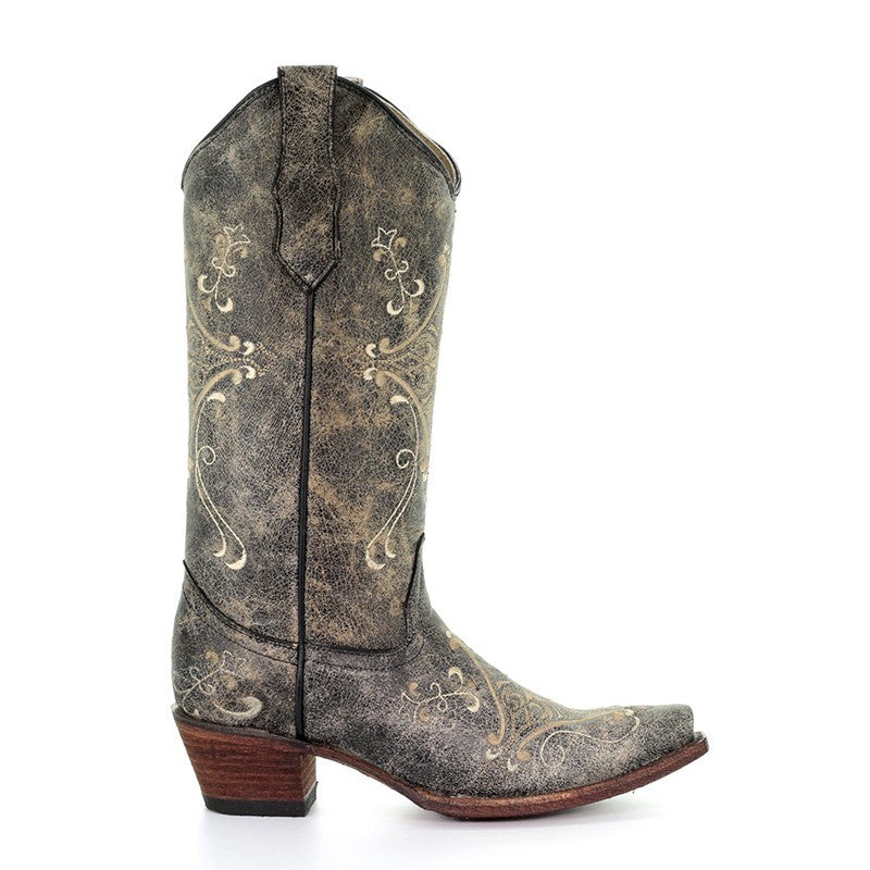 Corral Boots Circle G L5048 Andrea Women's Brown Vintage Embroidered Snip Toe Cowboy Boots