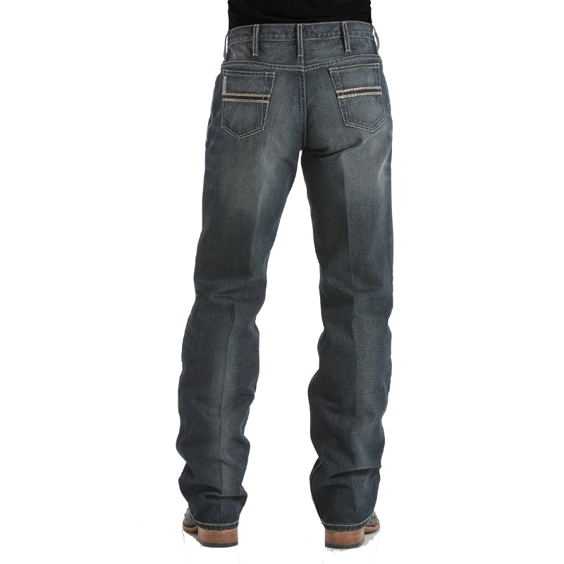 Cinch MB92834019 White Label Men's Relaxed Fit Jeans  Dark Stonewash, Mid Rise, 14.25 oz. Denim