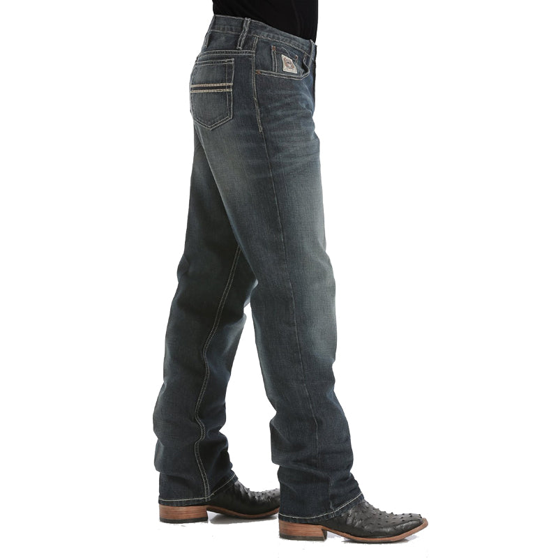 Cinch MB92834019 White Label Men's Relaxed Fit Jeans  Dark Stonewash, Mid Rise, 14.25 oz. Denim