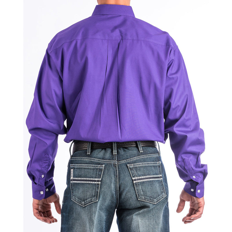 Cinch MTW1103802 Men's Long Sleeve Western Shirt  Solid Purple, Button-Down, Classic Fit, Cotton