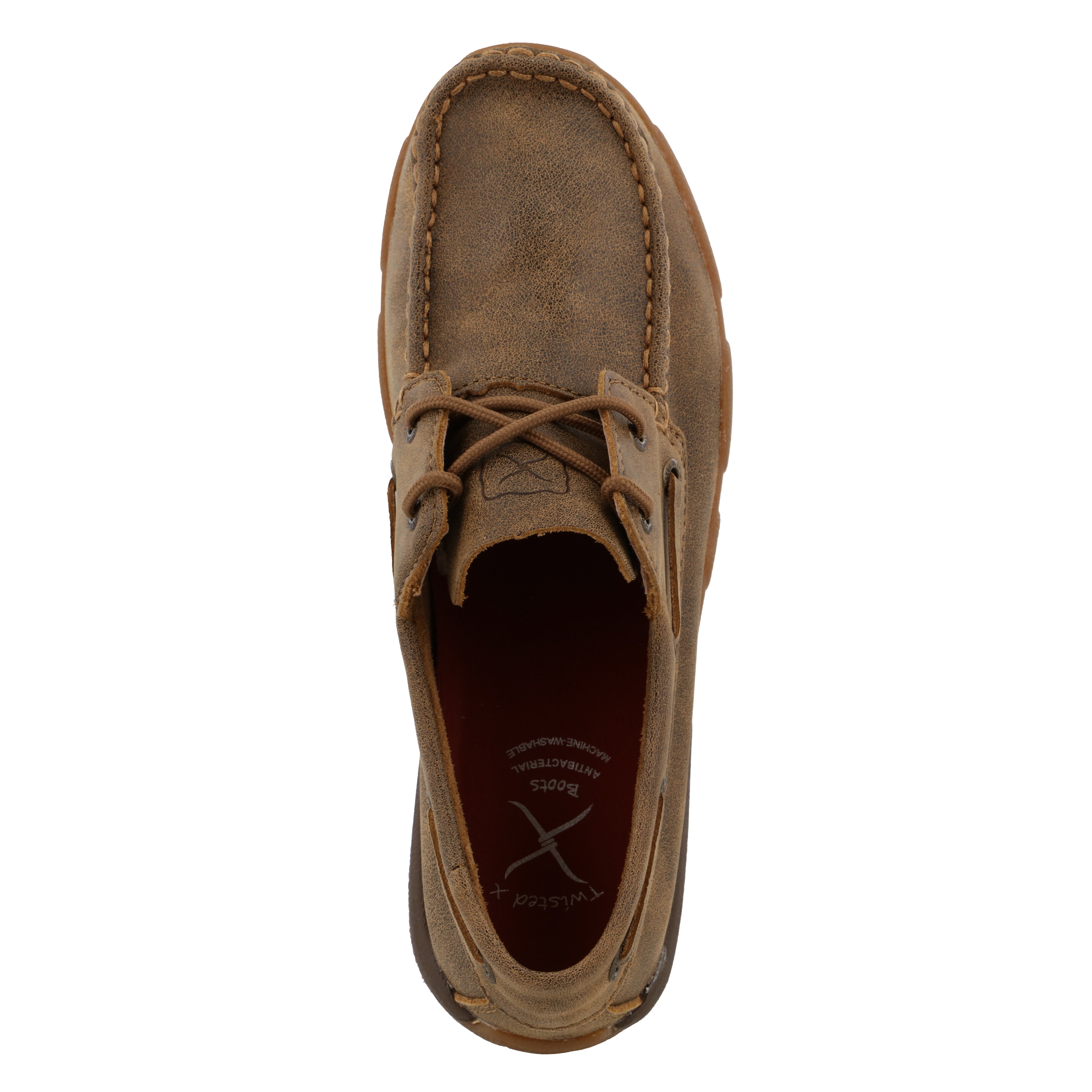 Twisted X WDM0003 Women's Casual Boat Shoe Driving Moc  Bomber, Full-Grain Leather, Lace Closure