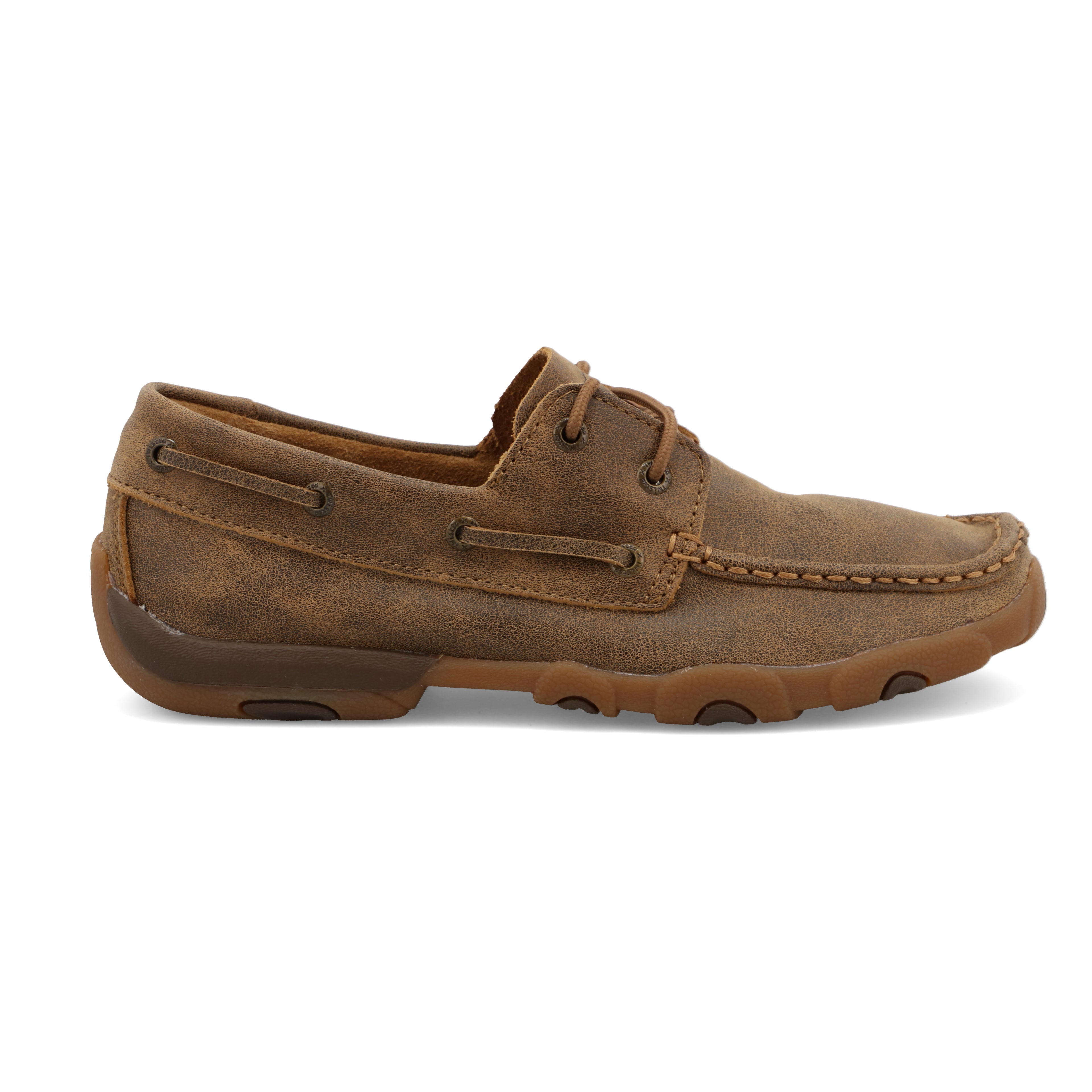 Twisted X WDM0003 Women's Casual Boat Shoe Driving Moc  Bomber, Full-Grain Leather, Lace Closure
