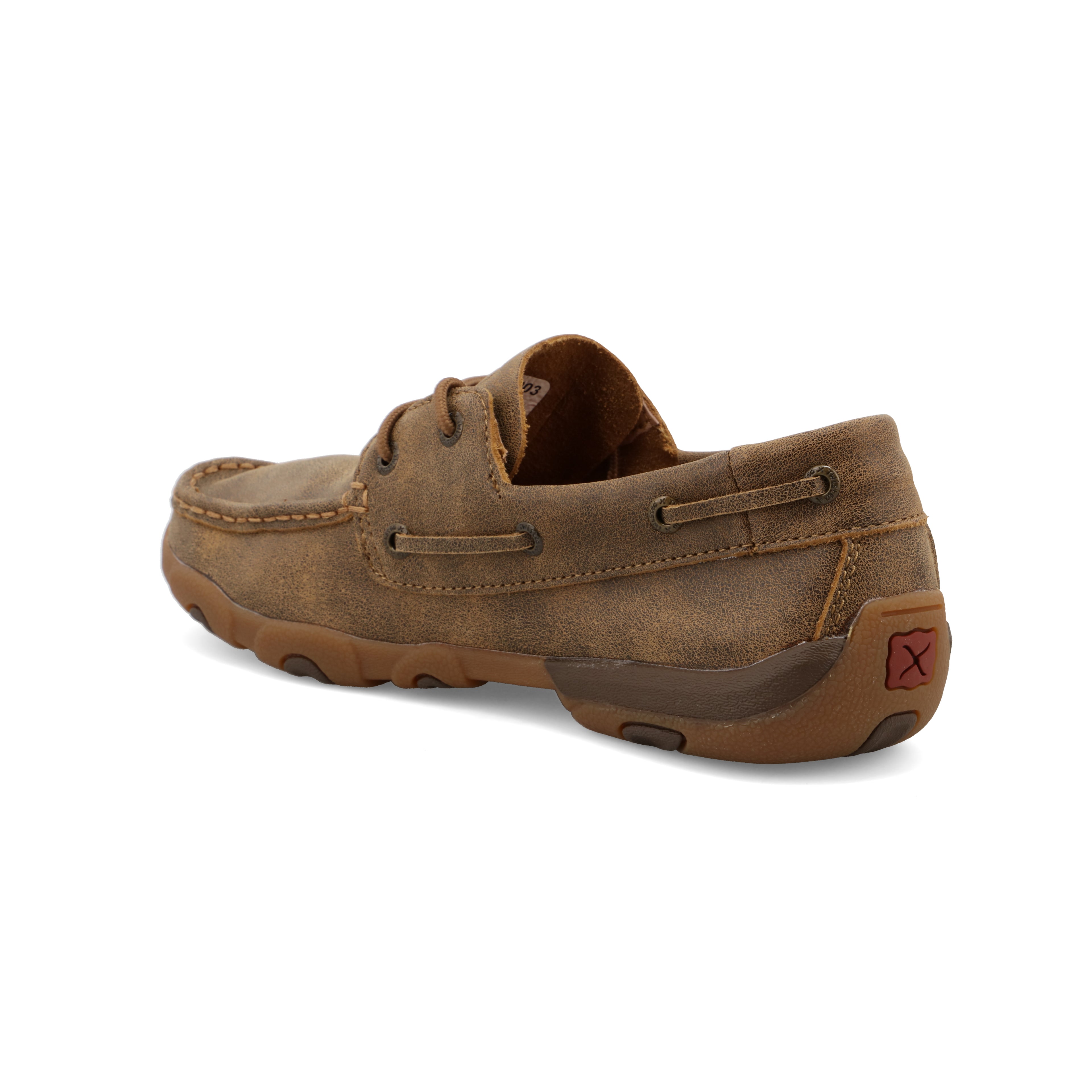 Twisted X WDM0003 Women's Casual Boat Shoe Driving Moc  Bomber, Full-Grain Leather, Lace Closure