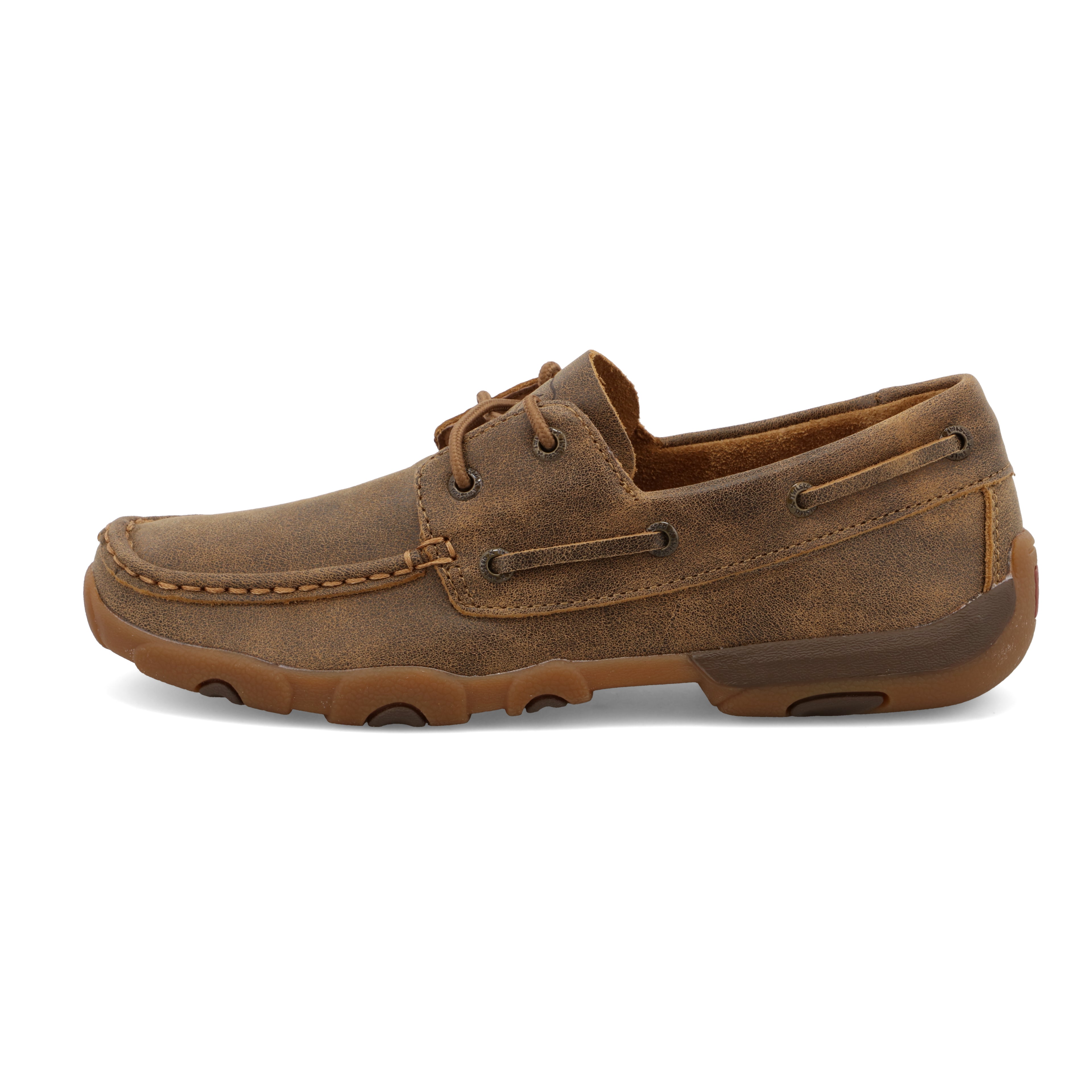 Twisted X WDM0003 Women's Casual Boat Shoe Driving Moc  Bomber, Full-Grain Leather, Lace Closure