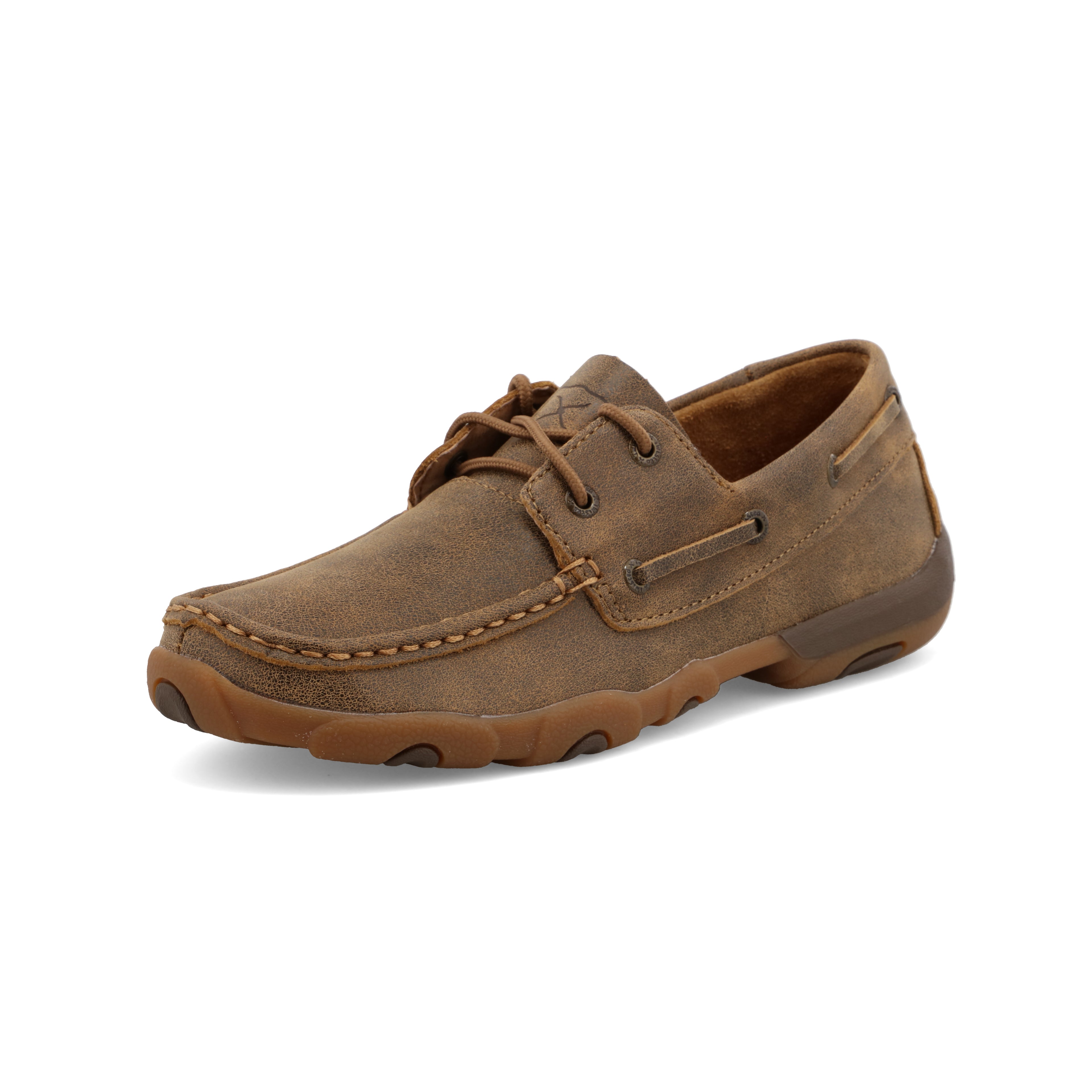 Twisted X WDM0003 Women's Casual Boat Shoe Driving Moc  Bomber, Full-Grain Leather, Lace Closure