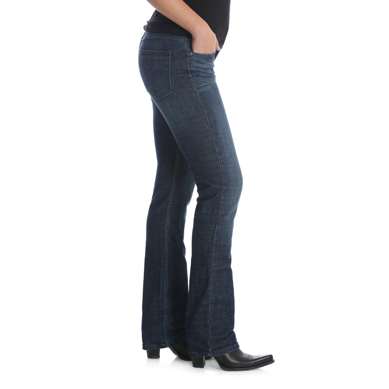 Wrangler 09MWTDS Women's Straight Leg Jeans - DS Wash, Mid Rise, Regular Fit, Cotton Denim Blend