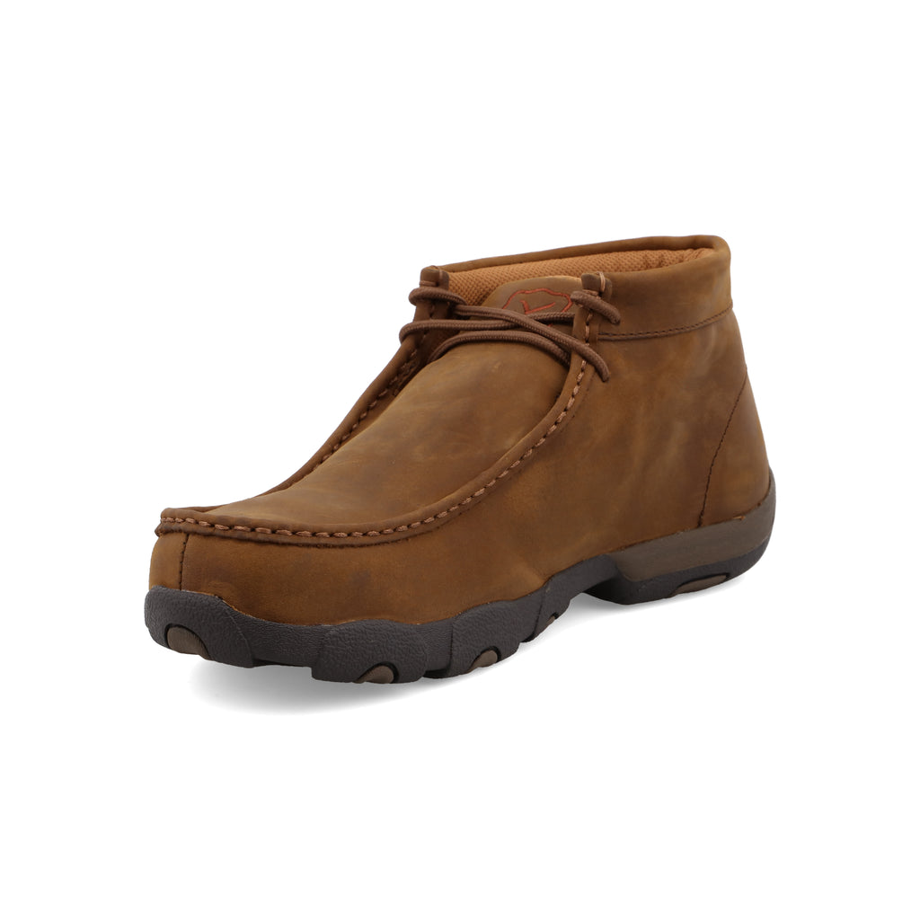 Twisted X MDMST01 Men's Steel Toe Work Chukka Driving Moc  Distressed Saddle, Oil & Slip Resistant