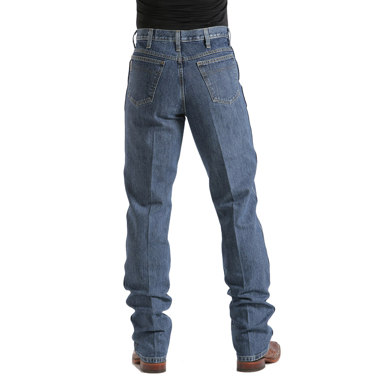 Cinch MB90532002 Men's Bronze Label Slim Fit Jeans  Dark Stonewash, Tapered Leg, 14.25 oz. Denim