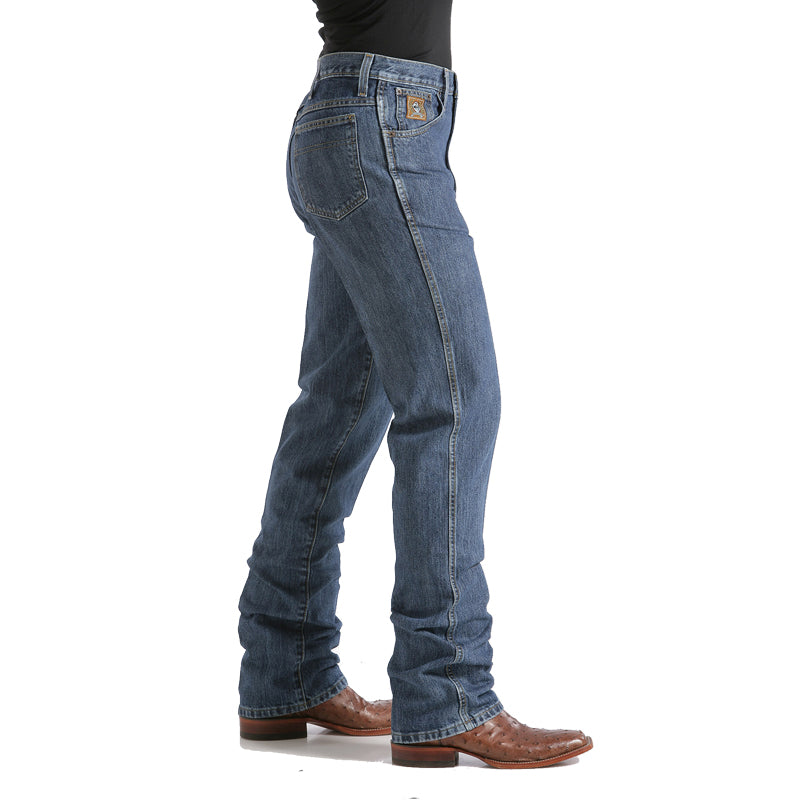 Cinch MB90532002 Men's Bronze Label Slim Fit Jeans  Dark Stonewash, Tapered Leg, 14.25 oz. Denim