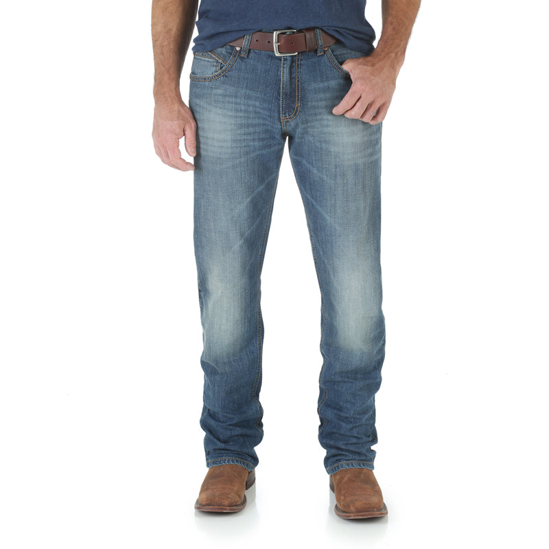 Wrangler WLT88CW Men's Retro Slim Fit Straight Leg Jeans - Cottonwood, Low Rise, Cotton Denim