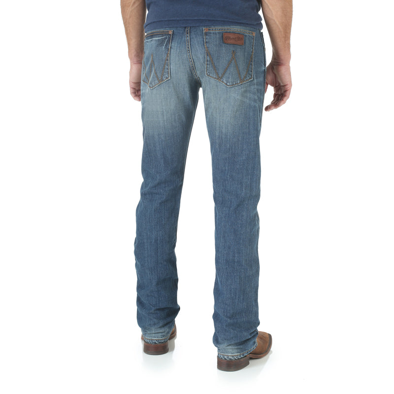 Wrangler WLT88CW Men's Retro Slim Fit Straight Leg Jeans - Cottonwood, Low Rise, Cotton Denim