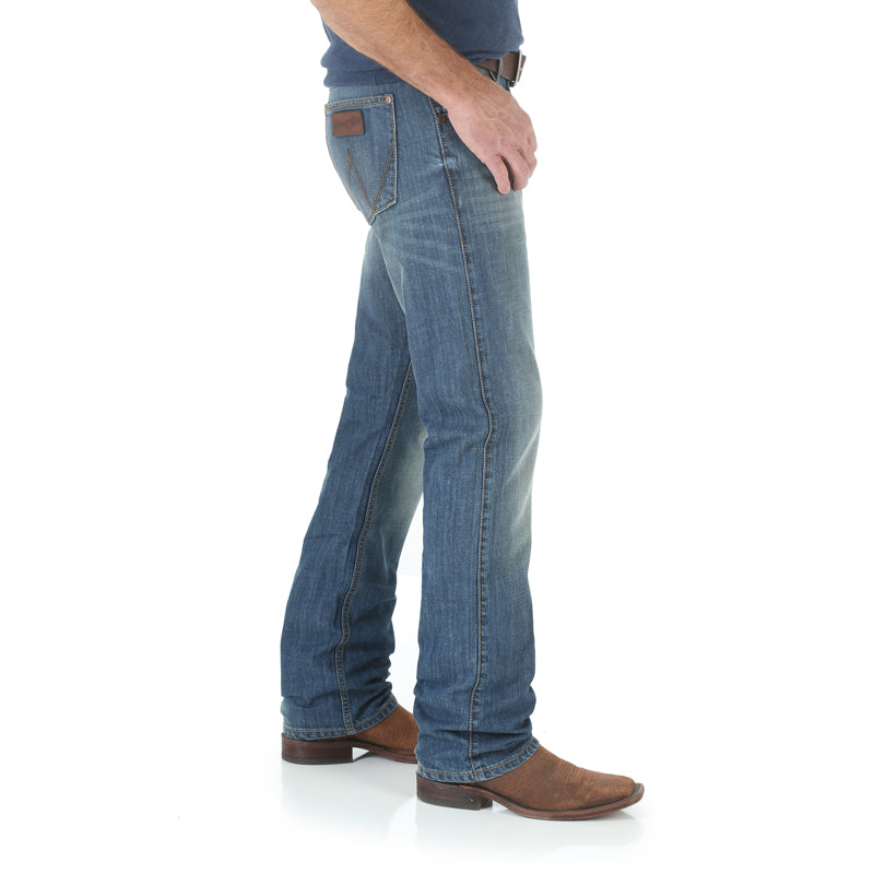 Wrangler WLT88CW Men's Retro Slim Fit Straight Leg Jeans - Cottonwood, Low Rise, Cotton Denim