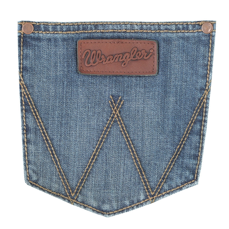 Wrangler WLT88CW Men's Retro Slim Fit Straight Leg Jeans - Cottonwood, Low Rise, Cotton Denim