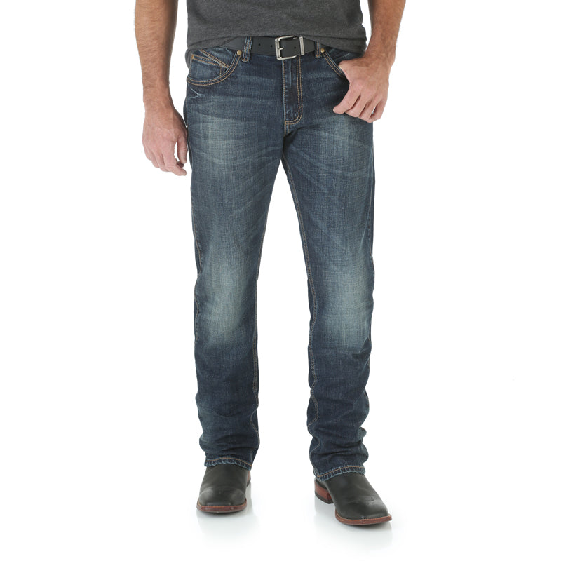 Wrangler WLT88BZ Men's Retro Slim Fit Straight Leg Jeans - Bozeman, Low Rise, Cotton Denim