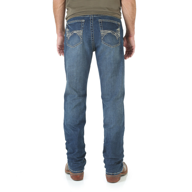 Wrangler 20X 42MWXMD Men's Slim Fit Vintage Bootcut Jeans  Low Rise, Midland Wash, Cotton Denim