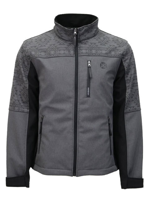 Hooey Mens Jackson Black & Grey Aztec Softshell Jacket with Fleece Interior