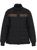 Hooey Mens Banff Black Puffer Jacket with Brown Trim  Wind & Water Resistant