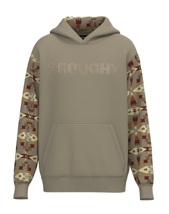 Hooey Mens Roughy Tan Athletic Hoodie with Aztec Sleeve Design
