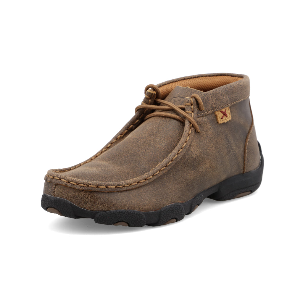 Twisted X YDM0001 Kids Casual Chukka Driving Moc  Bomber, Handcrafted in Full-Grain Leather