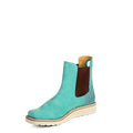 Macie Bean M2200 Women's Turquoise Suede Swedge Wedge Sole Cowboy Boots