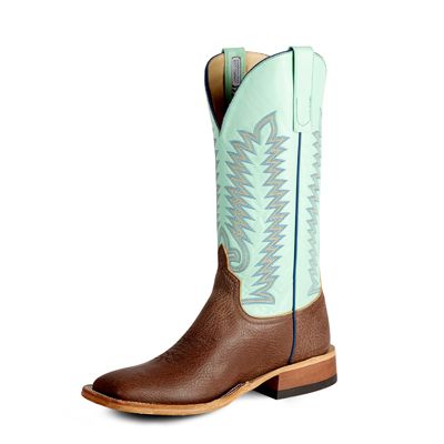 Anderson Bean Men's S5001 Chocolate Shrunken Shoulder Cowboy Boots - Mint Glove Top, DB Toe, AB Heel